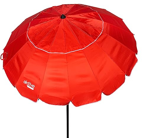 AKTIVE Sombrilla D220 Tubo Alu 16 Varillas Poliester Uv50 Fib/vid-r