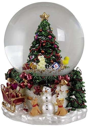 Christmas Paradise Weihnachts-Deko Schneekugel mit Mechanischer Spieluhr (mit Weihnachtsbaum 3)