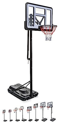 meteor Basketballständer mit Basketball Set Basketballkorb höhenverstellbar Ständer Tragbares Basketballtor Rückenbretthöhe Platzausrüstung für Erwachsene Kinder