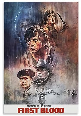KHAMEO First Blood Rambo HD-Poster, Leinwand-Poster, dekoratives Gemälde, Leinwand-Wandposter und Kunstdruck, modernes Familienschlafzimmer-Dekor-Poster, 20 x 30 cm