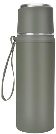Belle Vous Termo de 800 ml - Botella Termica Gris con Tapa de Doble Pared Aislante de Acero Inoxidable sin BPA - para Mate Argentino Cafe Te Infusiones o Agua Caliente