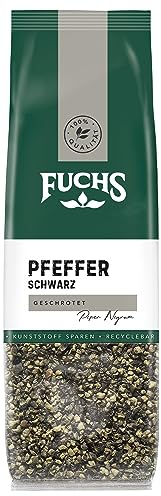 Fuchs Gewürze - Pfeffer schwarz geschroten im recyclebaren Nachfüllbeutel - 60 g