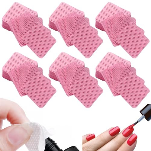 300 Piezas Algodón de uñas sin pelusa, Almohadilla de Algodón para Uñas, Sin Escoria, Sin Residuos, Adecuadas Para Limpiar El Esmalte De UñAs, Pegamento Para PestañAs - Rosa