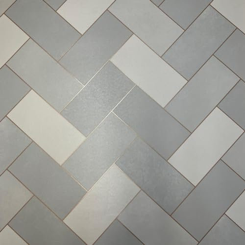 VINYL FLOORING UK Geometric Modern Vinyl Bathrooms, Bedrooms & Entryway Decor Feature Herringbone Design With R10 Rating Slip Resistant-2W(6'6) X 1L(3'3)-2m²