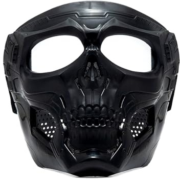 Topyond Reiten Gesichtsschutz, staubdicht winddicht Gesichtsmaske Reiten Full Face Shield, Goggles Brille Schädel Form mit ABS Frame PC Linse für Augenschutz