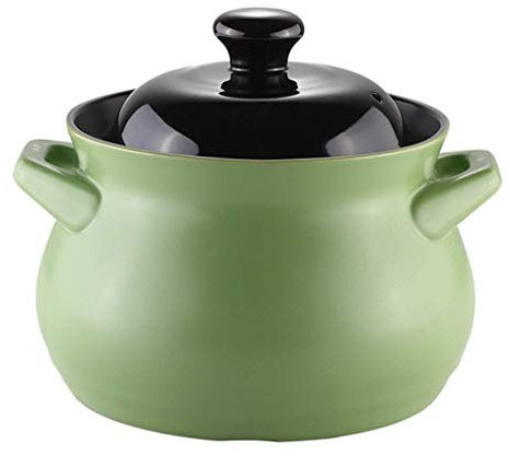 Large Capacity Non-Stick Soup Pot Health Clay Pot Family Stoneware Rice Cooker Ceramic stew Round Ceramic Casserole with lid D 2.2l