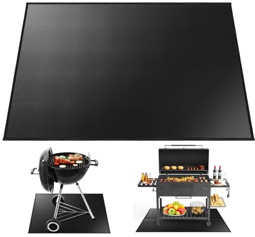 Base ignífuga, alfombrilla para barbacoa de gas de 160 x 100 cm, resistente al calor, resistente al calor hasta 2000 °C, resistente al aceite, impermeable, antideslizante, para barbacoa al aire libre.