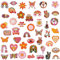 45pcs Chenille Patches, Groovy Retro Hippie Iron on Patches Embroidered Applique Patches Vintage Boho Patch Decorative DIY Accessories for Clothing Backpacks Dresses Hats Jeans Pants Jackets