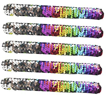 UPKOCH 5 Stücke Meerjungfrau Pailletten Armbänder Für Mädchen Meerjungfrau Kostüm Jungen Und Mädchen Party Zubehör