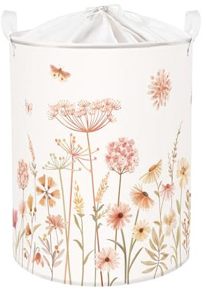 Clastyle Blume Frauen Mädchen Wäschekorb mit Henkel Faltbar Kleidung Spielzeug Aufbewahrungskorb Kinder Aufbewahrungsbox für Babyzimmer Bad, Böhmisch, 40 * 50 cm