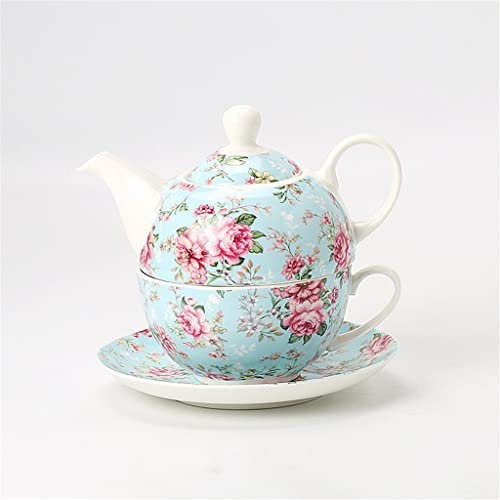 HAVVMK Juego de Tetera y Taza de cerámica de Porcelana con Flores Vintage, Tetera de la Tarde Inglesa, Suministros para el hogar (Rosa como se Muestra)