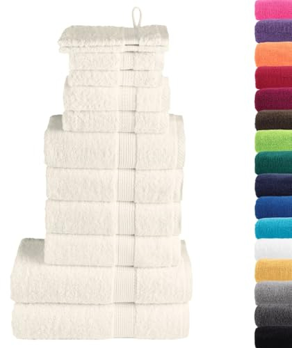 vidaXL 12 TLG. Premium-Handtuch-Set SOLUND Creme 600 g/m²