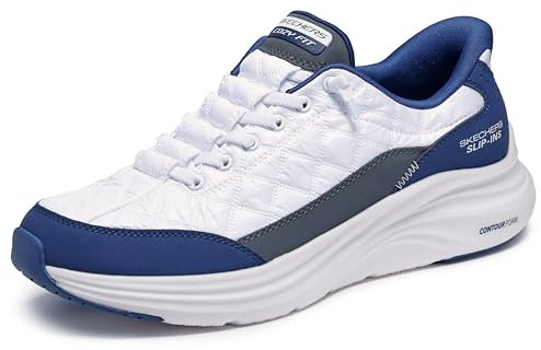 Skechers Men's Contour Foam Cozy Fit Sneaker, White, 41 EU