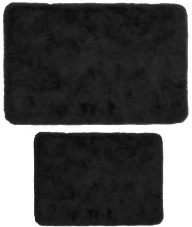 Mixibaby Badematten-Set 2-teiliges Weiche Badezimmerteppiche rutschfestes Schnell trocknend maschinenwaschbar Für Bad Dusche & WC 50x80 cm + 50x40 cm