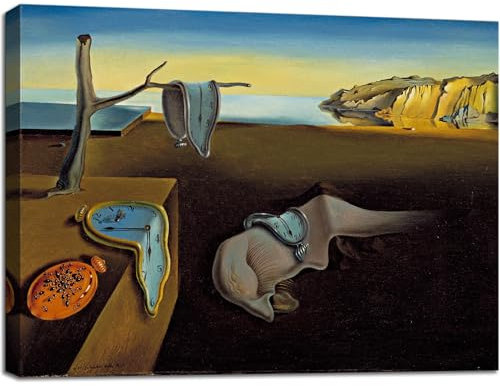 weiyiart Salvador Dali Leinwand-Kunst, Motiv: Die Beständigkeit der Erinnerung, klassischer Kunstdruck, berühmtes Bild-Poster für Zuhause, Dekor, Badezimmer, Wandkunst, 30,5 x 38,1 cm