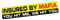 2PCS INSURED BY MAFIA Sticker Decal INSURANCE Funny Bumper Window Truck JDM RUSSIA Car Stickers 15cm x 3cm