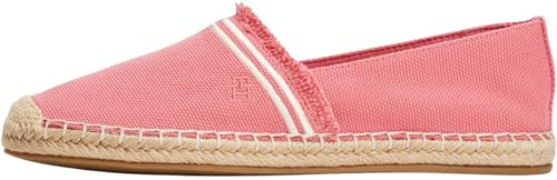 Tommy Hilfiger Espadrilles Femme Fringe Canvas Closed avec Logo, Rouge (Washed Cherry), 39