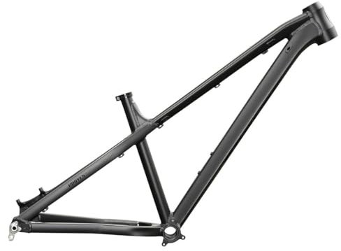 Dirt Jump Fahrrad Rahmen 26er 27.5er AM Hardtail Mountainbike-Rahmen 16'' Scheibenbremse Boost Rahmen 12x148mm Steckachse Mit Steuersatz Sattelstützenklemme(Black)