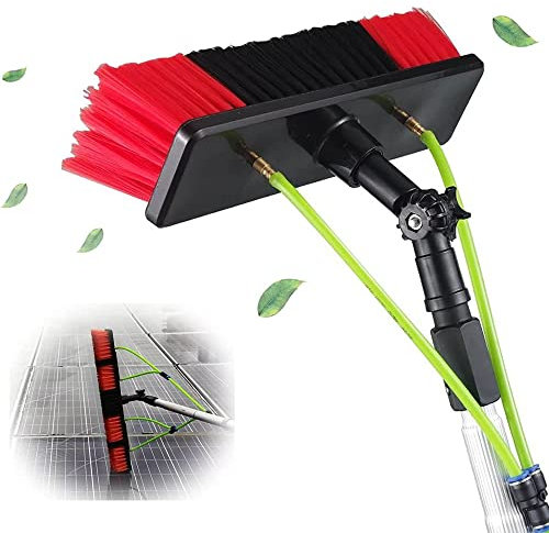 Kit per la pulizia di finestre fotovoltaico e pannello solare con spazzola per la pulizia del tetto della veranda estensibile alimentata ad acqua