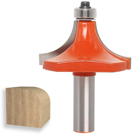 Sinoprotools Fraise à défoncer ronde avec tige de 1,27 cm, rayon de 2,5 cm, pointe en carbure, fraise à défoncer ronde, bord arrondi pour le travail du bois