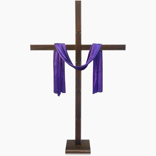 yasuwekik 188 cm extra großes Holzkreuz für Hof, Jesus, christliches Wandkreuz, Ständer, Kirchenkreuz, Dekoration, He Is Risen, Outdoor-Kreuz für Ostern, Weihnachten, Hochzeit, Kommunion,
