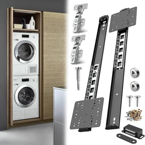 Guide scorrevoli per porta a scomparsa, accessori per porta tascabile, per armadi e porte incassate, incluse le diapositive e le cerniere (4, 40,6 cm)