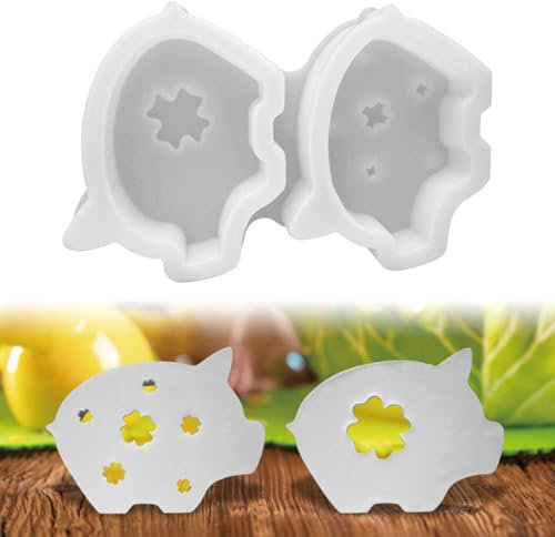 Silikonform Glücksschwein Gießformen, 2 Stück für Gips zum Gießen - Ostern Frühling (A)