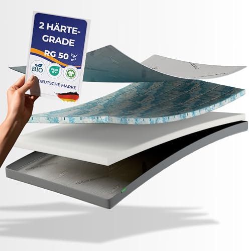 nøvera® Gel Topper 200x200cm Premium | Hohes RG 50 | H3/H4 | 7-Zonen Matratzentopper 200x200 - Hochwertige Bio-Baumwolle | 7cm Matratzenauflage 200x200cm | Matratzen Topper 200x200 Mattress Topper