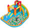 [Castillo hinchable exterior multifuncional] con soplador, tobogán acuático + trampolín + cesta de baloncesto + pistola de agua, 2 zonas de piscina, 1 grande y 1 tobogán pequeño