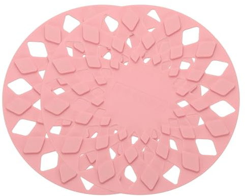 sourcing map Set of 2 Silicone Trivet Mats, 6.7 Round Trivets for Hot Pots and Pans Multi-Purpose Heat Resistant Non-Slip Trivet Holders Pads for Kitchen Countertops Outdoor Table, Pink