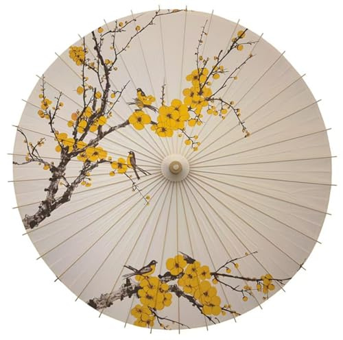Fansu Paraguas Solar Japonés, Paraguas Chino Papel Engrasado Sombrilla de Tela de Seda para Bodas, Despedidas de Soltera, Favores de Fiesta, Recitales de Baile