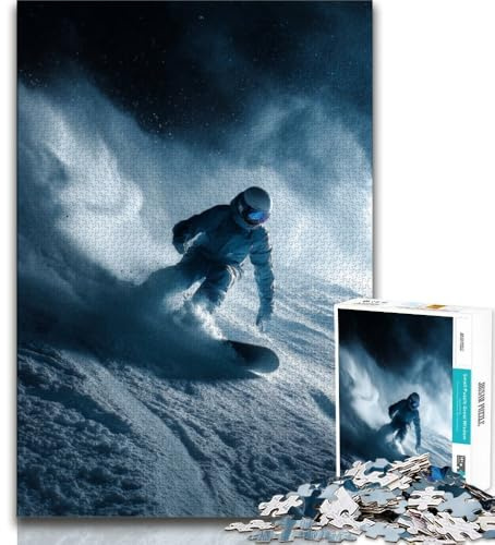 1000-teiliges Ski-Puzzle für Erwachsene 1000 Teile Familienspiel zum Stressabbau schwierige Herausforderung tolle Geschenke und Spielzeuge (26x38cm)