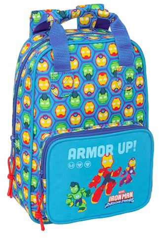 Iron Man – Children's Backpack, Adaptable with Handles, Recyclable Fabric, Ideal for Children of Different Ages, Comfortable and Versatile, Quality and Resistance, 20 x 8 x 28 cm