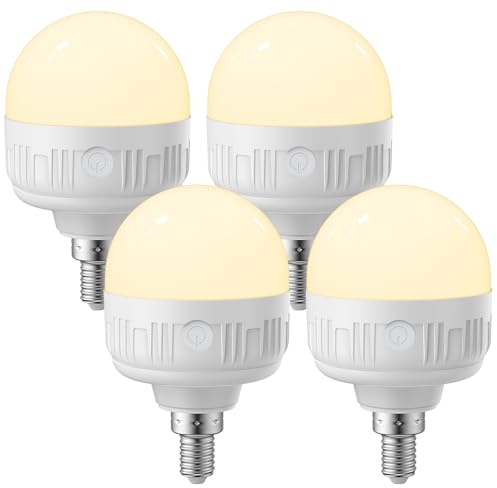 LGMCF E14 Wiederaufladbare Glühbirne, 8W, 3 Farben, Dimmbare, 4 Pack