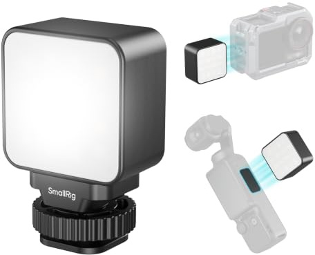 SMALLRIG Mini Luce LED Video Magnetica per Action Cam, 3000K-6000K, Batteria da 500 mAh, per DJI OSMO Action 6/5Pro/4/Pocket 3/Nano, per GoPro Light, per Insta360 Ace, per Accessori Xtra Muse - 5446C