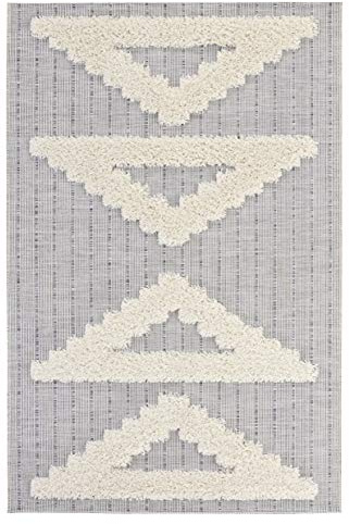 Mint Rugs In- und Outdoor Vintage Handira Teppich Fès Creme Grau, 115x170 cm
