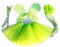 Tante Tina - 4-pièces Déguisement de fée Papillon - Ailes, Baguette, Diadème et Jupe - Vert avec Diadème