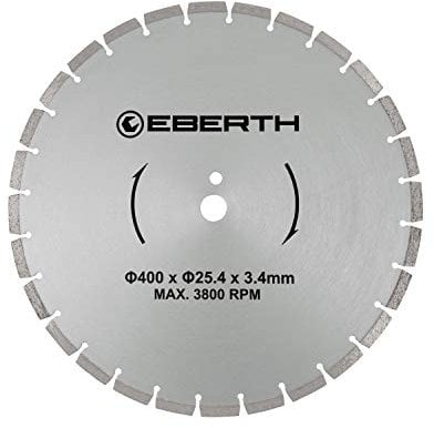 EBERTH Trennscheibe Diamanttrennscheibe für Stein, Beton, Fliesen und Feinsteinzeug, Diamantscheibe mit 400mm Durchmesser, 25,4mm Bohrung, 3,4mm Stärke, Diamant Trennscheibe f. Granit, Keramik, Marmor