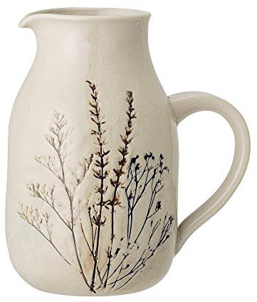 Bloomingville Krug Bea, Farbe Natur, Steingut, D12xH19 cm, 1500 ml, Spülmaschinenfest, handgefertigt, Gefäß, 82047394