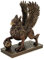 Veronese Greif mit Pfote auf Kugel bronziert 19 cm Figur Fabelwesen