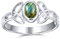 Zarter Keltischer Irisierender Labradorit Trinity Knoten Triquetra Ring Für Frauen Teenager Dünner Bandring .925 Sterling Silber