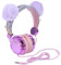 SOLUSTRE Gehörschutzstöpsel Glitzer Kopfhörer Plüsch Ohr Verdrahtet Headset Mädchen über Ohr Headset Glitter Headset für Kinder Jungen Mädchen Kopfhörer Verkabelt