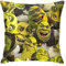 Shrek Collage Überwurf-Kissenbezug, gemütlich, quadratisch, dekorativ für Bett, Couch, Sofa, Wohnzimmer, 45,7 x 45,7 cm