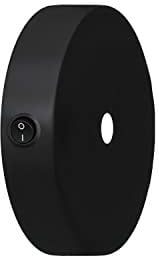 creative cables - Kit Mini rosone cilindrico in Metallo con Interruttore - Nero