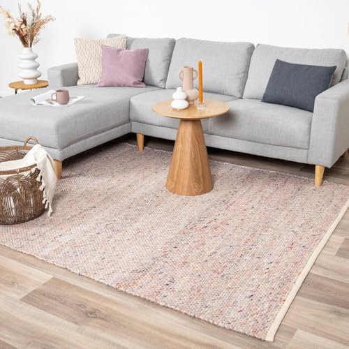 FRAAI | Home & Living Wollteppich - Feline Pastell - Wolle - Flachgewebe - Boho, Modern, Skandinavisch - Wohnzimmer, Schlafzimmer - Carpet