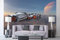 Vlies Fototapete RAUMSCHIFF IM SONNENUNTERGANG 375 x 250 cm (inkl. Kleister) - Vlies Tapete, Wandtapete, Wandbilder - Tapete für Wohnzimmer Schlafzimmer, Büro, Küche - Montagefertig