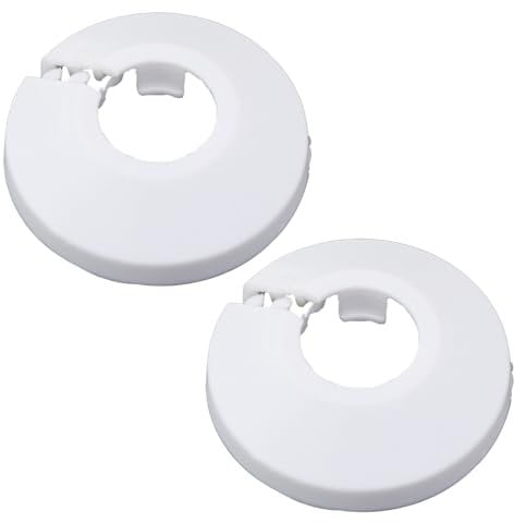 SEIWEI 2 Stück Heizkörper Rohrabdeckungen Heizkörperrosette Einzel Heizungsrohr Rosetten Abdeckung für 15 mm, Schwarz