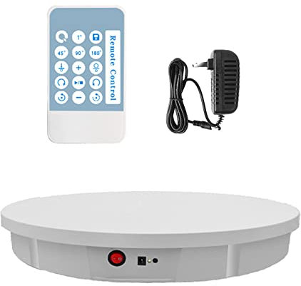 Cashwise Base Giratoria Eléctrica, Plataforma giratoria para fotografía de Pasteles de 360 °, Plato Giratorio eléctrico imágenes de 360 Grados, exhibición de Productos,White-52cm