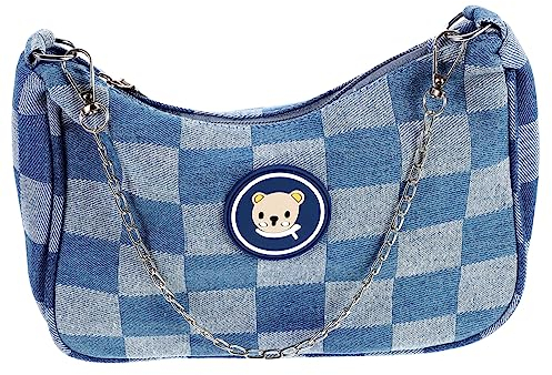 COLLBATH 1stk Bär Achseltasche Umhängetaschen Damen 90er Achseltasche Frauen- Schachbrett- Schultertasche Lady Tote Bag Modische Tasche Damen Tasche Outdoor-tasche Fräulein Drucken