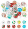 Boutigem Lot de 20 perles en verre transparent motif tulipe, fleur, nuage, fruits, cerise, citron, fraise, lapin, pour la fabrication de bijoux